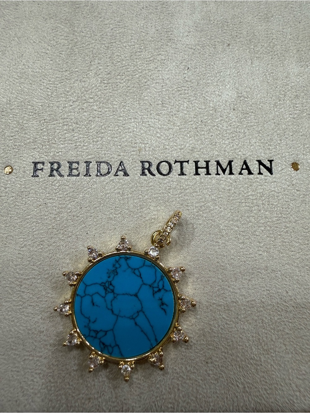 Freida Rothman Turquoise Sunburst Pendant - Picture 2 of 2